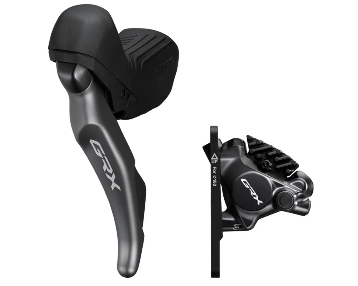 Shimano GRX RX820 Brake/Shift Lever Kit (Black) (Flat Mount) (Left) (2x) (BR-RX820 Caliper Included)